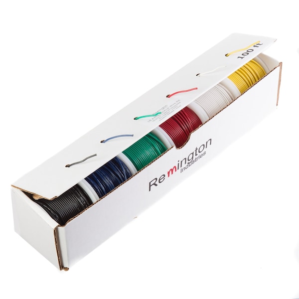 12 AWG Gauge SXL Automotive Stranded Hook Up Wire Kit, 100FT Lngth Each, 6 Colors, 0.161" Dia, 60V